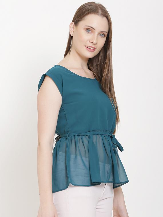 tie front peplum top - 16808104 - Zoom Image - 2