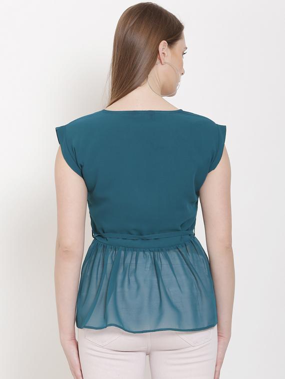 tie front peplum top - 16808104 - Zoom Image - 3