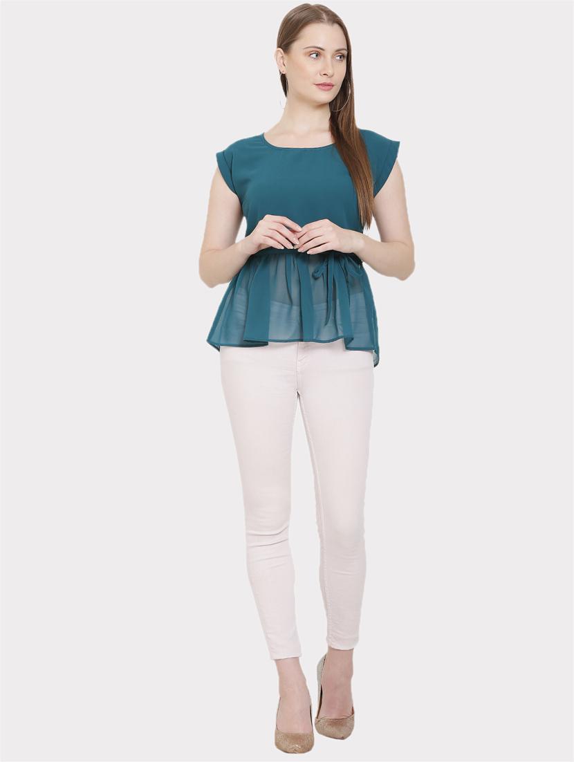 tie front peplum top - 16808104 - Zoom Image - 4