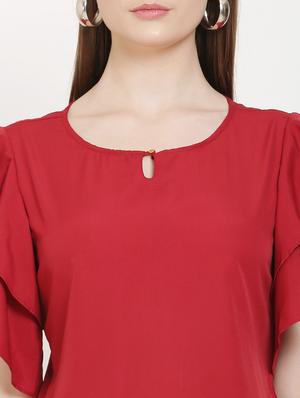 keyhole neck bell sleeves top - 16808105 - Standard Image - 5