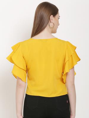 keyhole neck bell sleeves top - 16808106 - Standard Image - 3