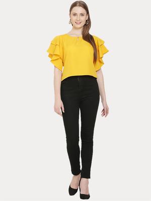 keyhole neck bell sleeves top - 16808106 - Standard Image - 4