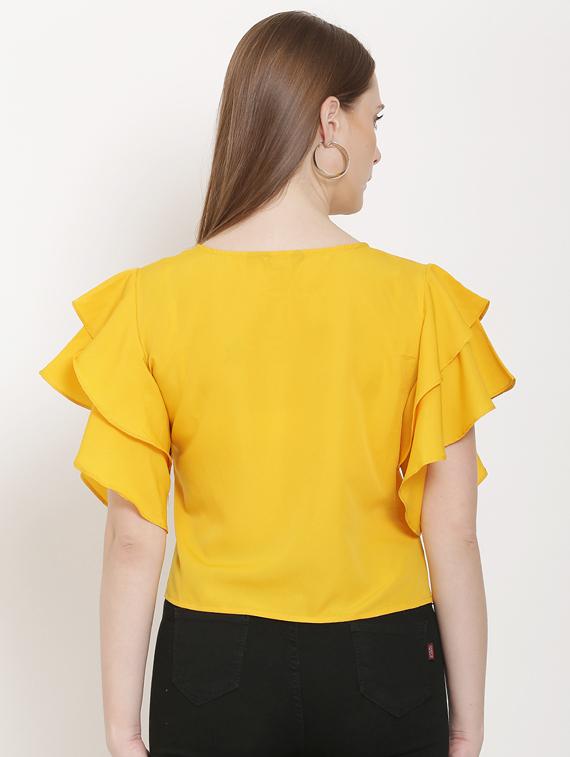 keyhole neck bell sleeves top - 16808106 - Zoom Image - 3