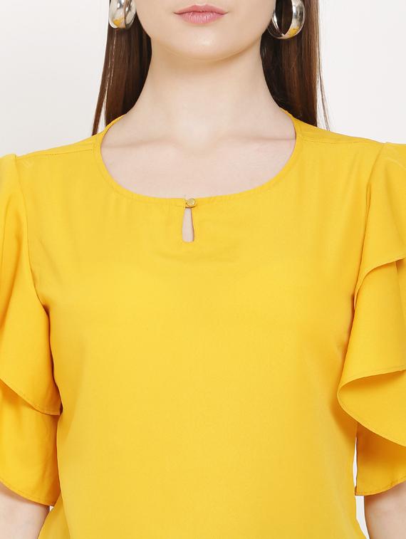 keyhole neck bell sleeves top - 16808106 - Zoom Image - 5