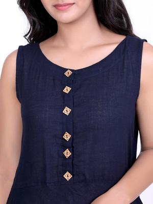 solid flared ethnic dress - 16808112 - Standard Image - 5