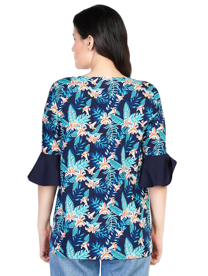 bell sleeved floral top - 16808565 - Zoom Image - 3