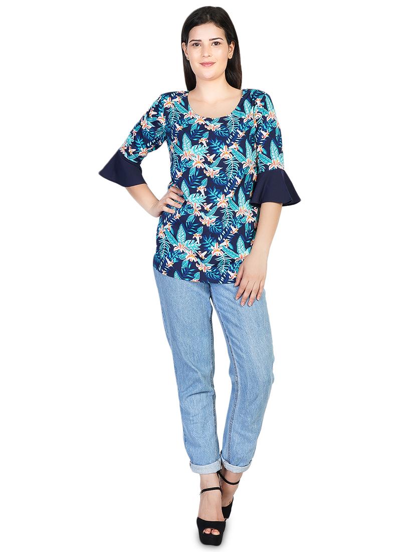 bell sleeved floral top - 16808565 - Zoom Image - 4