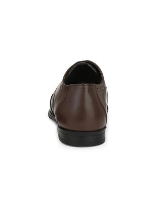 brown leatherette lace-up derbys - 16808969 - Standard Image - 3