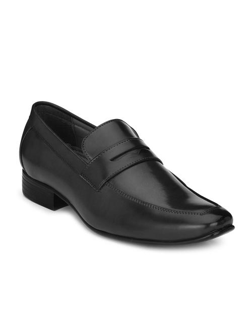 black leatherette slip ons - 16808973 - Standard Image - 1