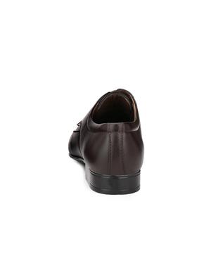 brown leatherette lace-up derbys - 16808976 - Standard Image - 3