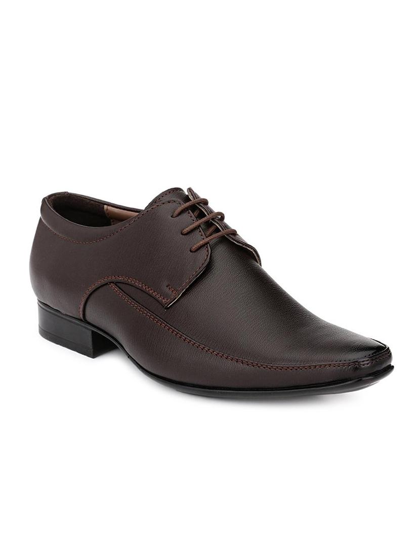 brown leatherette lace-up derbys - 16808976 - Zoom Image - 1
