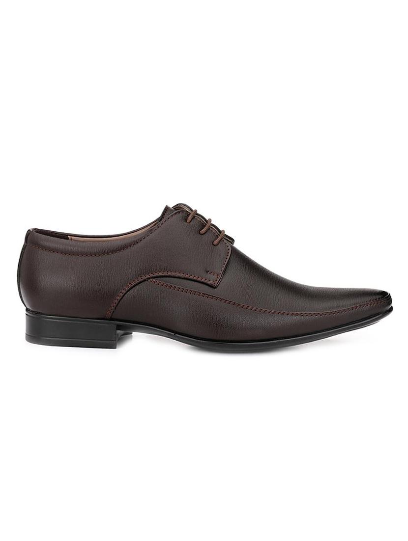 brown leatherette lace-up derbys - 16808976 - Zoom Image - 2
