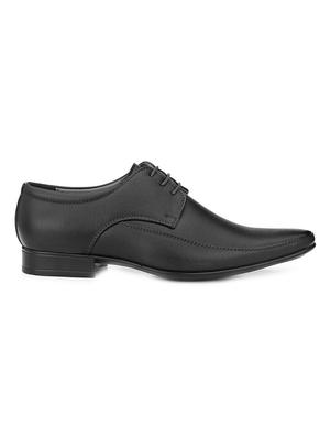 black leatherette lace-up derbys - 16808977 - Standard Image - 2