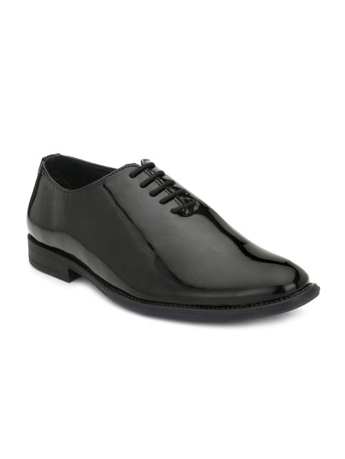 black patent leather lace-up oxfords - 16808981 - Standard Image - 1