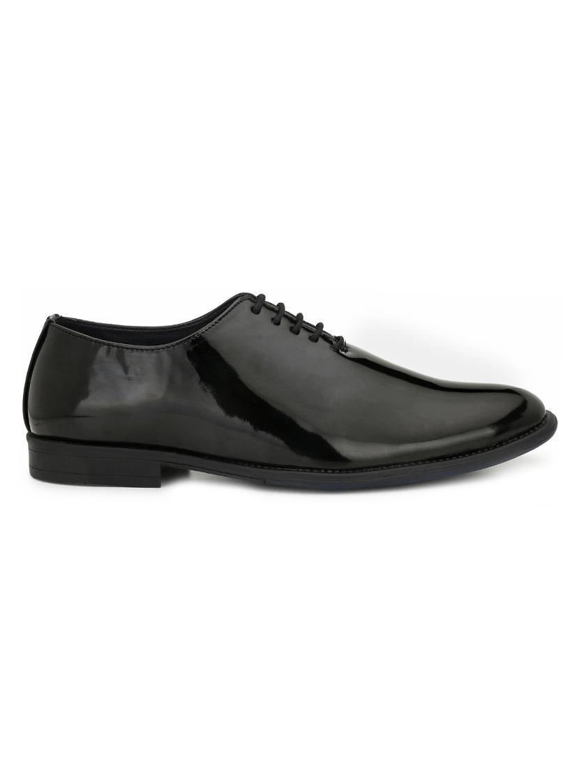 black patent leather lace-up oxfords - 16808981 - Zoom Image - 2