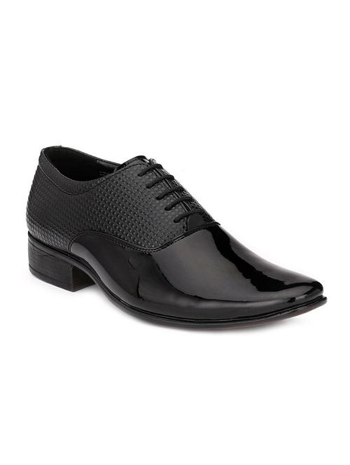 black patent leather lace-up oxfords - 16808982 - Standard Image - 1