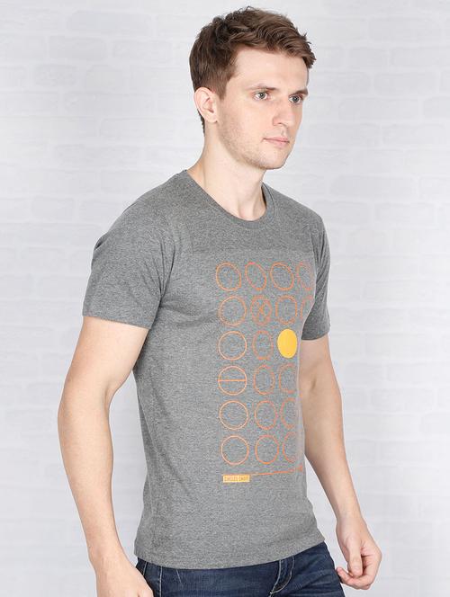 grey chest print t-shirt - 16809048 - Standard Image - 1