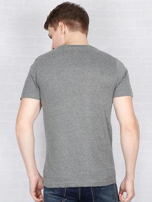 grey chest print t-shirt - 16809048 - Standard Image - 3
