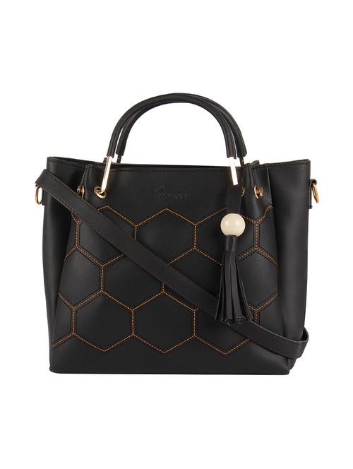 black leatherette regular handbag - 16809430 - Very Small Image - 1