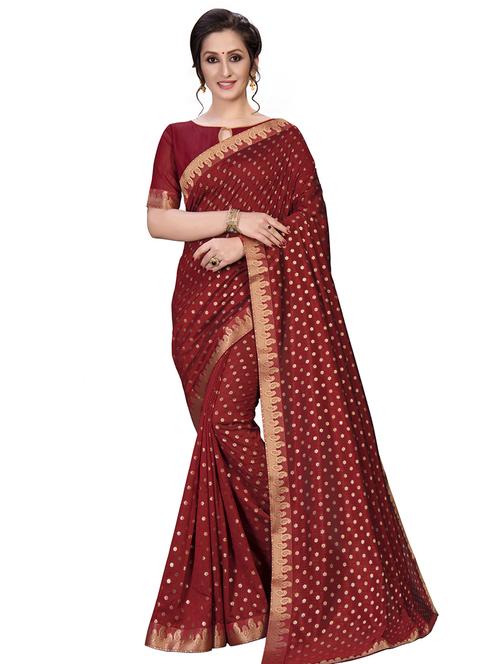 gold printed saree with blouse - 16809503 - Very Small Image - 1