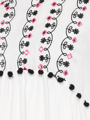 round neck embroidered top - 16809585 - Standard Image - 5