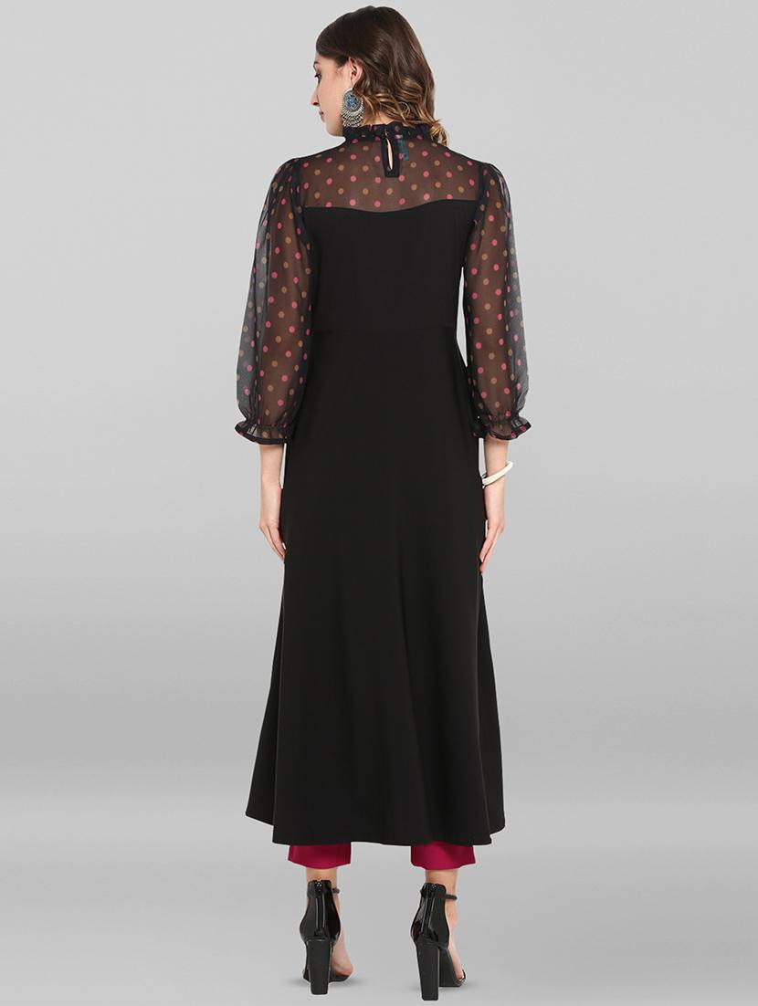 polka dots flared kurta - 16809712 - Zoom Image - 3