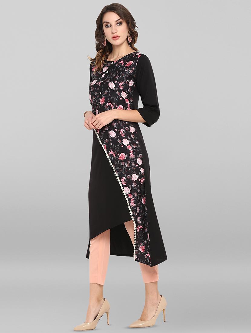floral asymmetric kurta - 16809713 - Zoom Image - 2