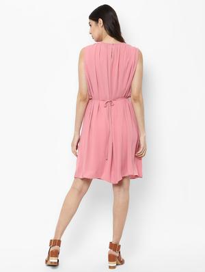 tie back gathered a-line dress - 16809820 - Standard Image - 3