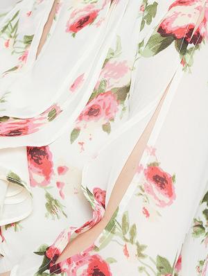 key hole neck slit sleeved a-line dress - 16810003 - Standard Image - 5