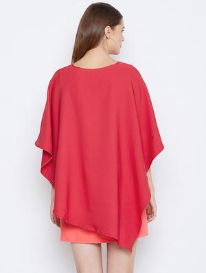 color block cape sleeved sheath dress - 16810016 - Standard Image - 3