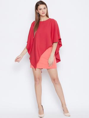 color block cape sleeved sheath dress - 16810016 - Standard Image - 4
