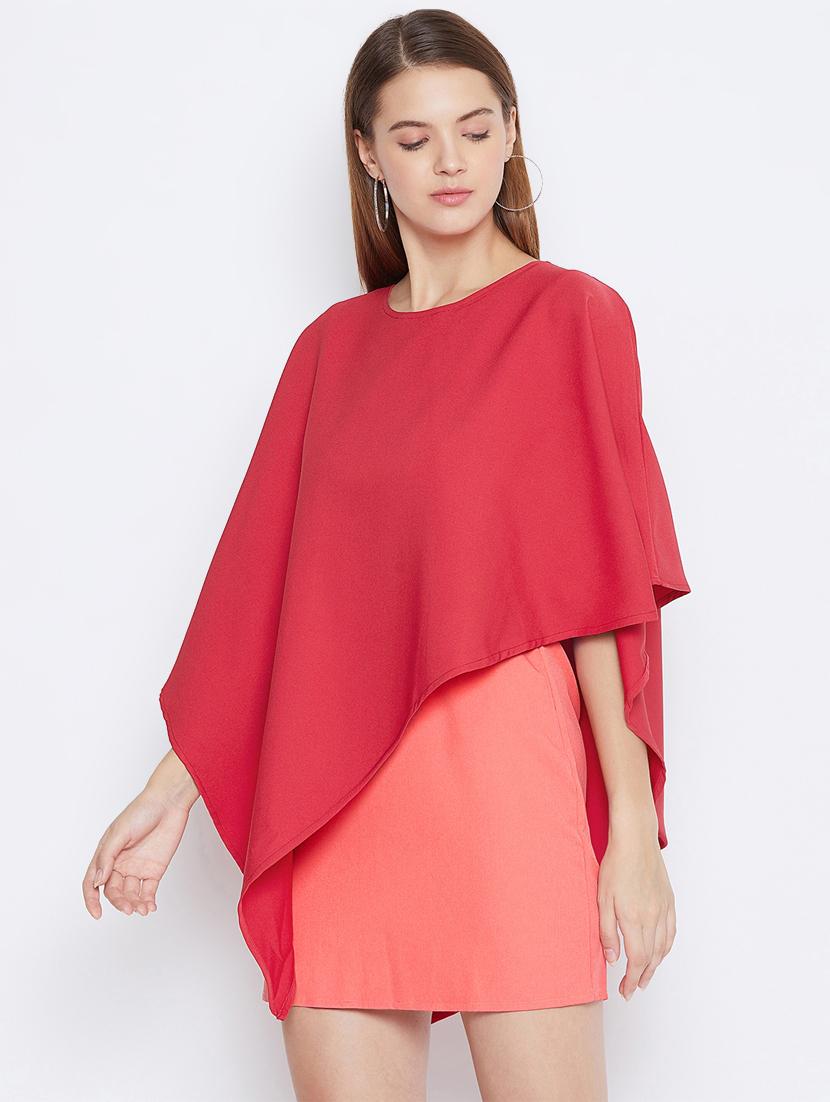 color block cape sleeved sheath dress - 16810016 - Zoom Image - 2