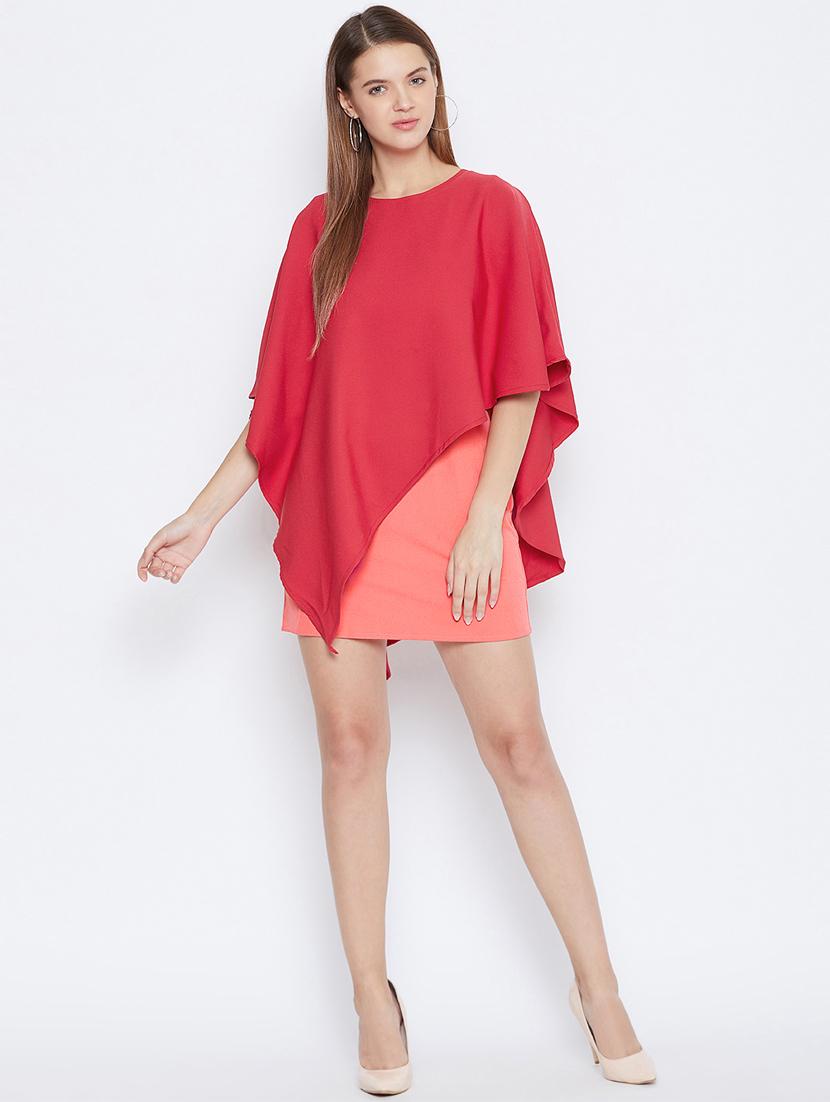 color block cape sleeved sheath dress - 16810016 - Zoom Image - 4
