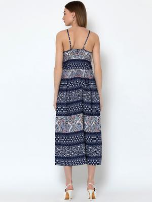 cami neck printed a-line dress - 16810019 - Standard Image - 3