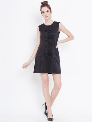 frill detail solid a-line dress - 16810035 - Standard Image - 4