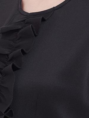 frill detail solid a-line dress - 16810035 - Standard Image - 5