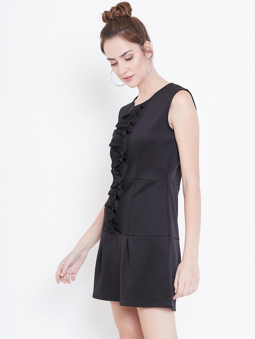 frill detail solid a-line dress - 16810035 - Zoom Image - 2