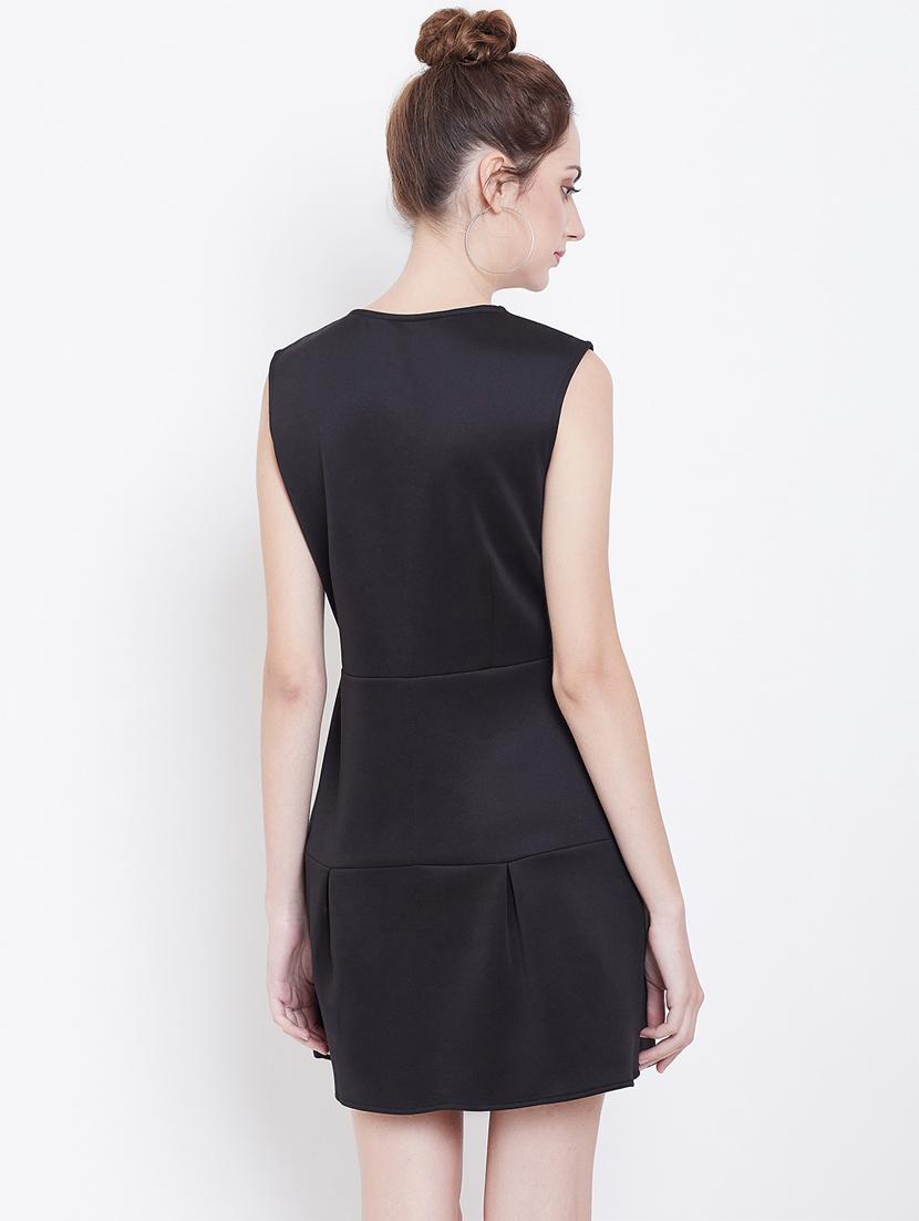 frill detail solid a-line dress - 16810035 - Zoom Image - 3