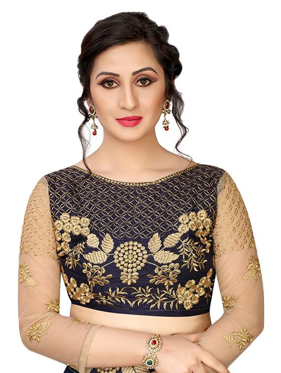 solid bordered saree with blouse - 16810821 - Zoom Image - 4