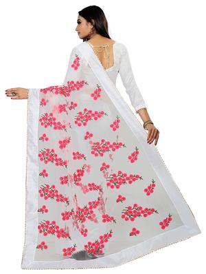 self design embroidered saree with blouse - 16810833 - Standard Image - 2