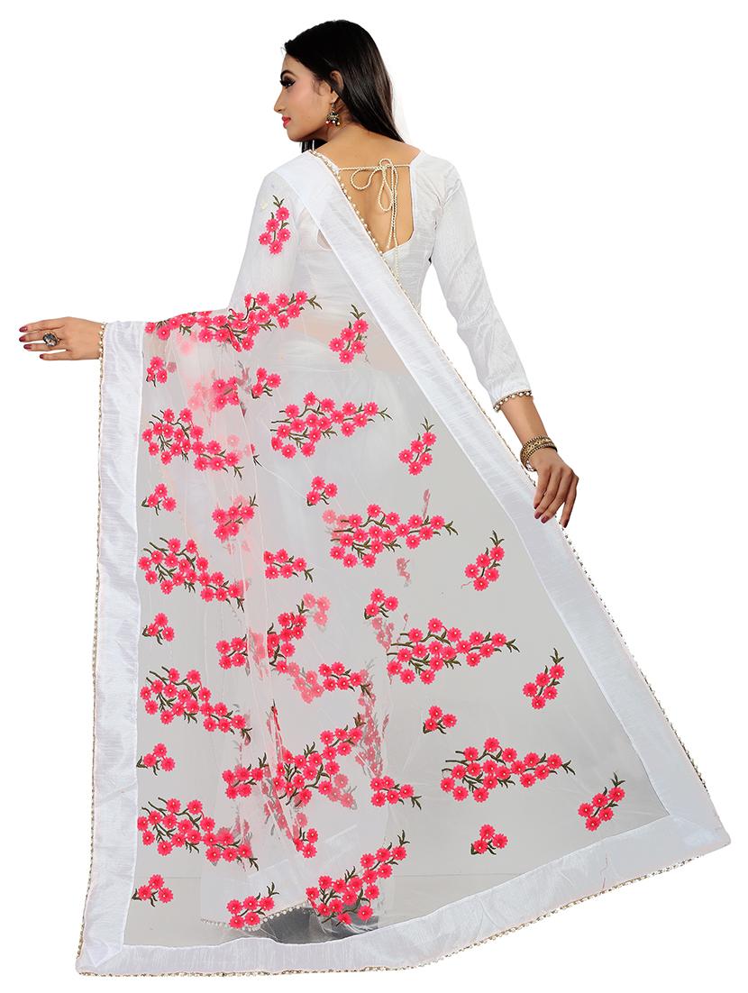 self design embroidered saree with blouse - 16810833 - Zoom Image - 2