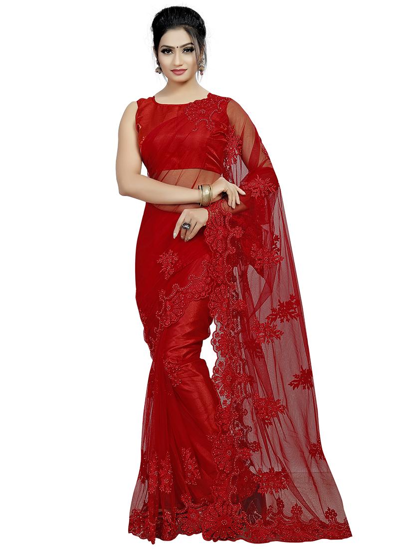 sold embroidered saree with blouse - 16810863 - Zoom Image - 1