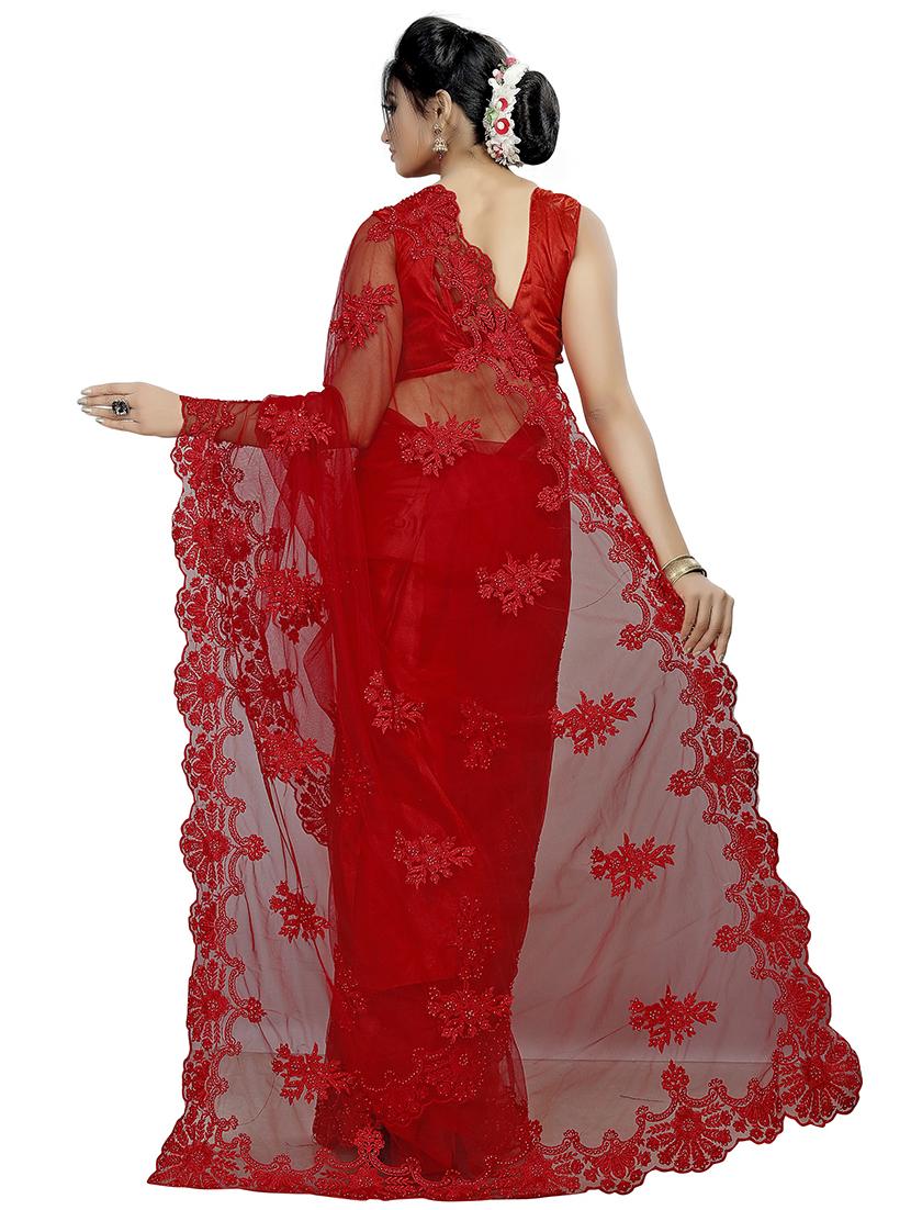 sold embroidered saree with blouse - 16810863 - Zoom Image - 2