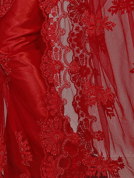sold embroidered saree with blouse - 16810863 - Zoom Image - 3