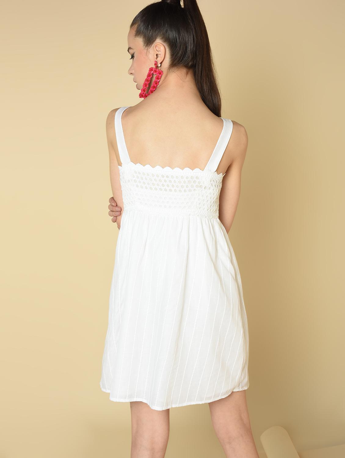 schiffli detail a-line dress - 16810929 - Zoom Image - 4