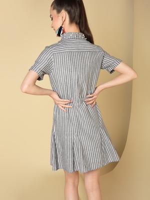 drawstring waist a-line dress - 16810930 - Standard Image - 3