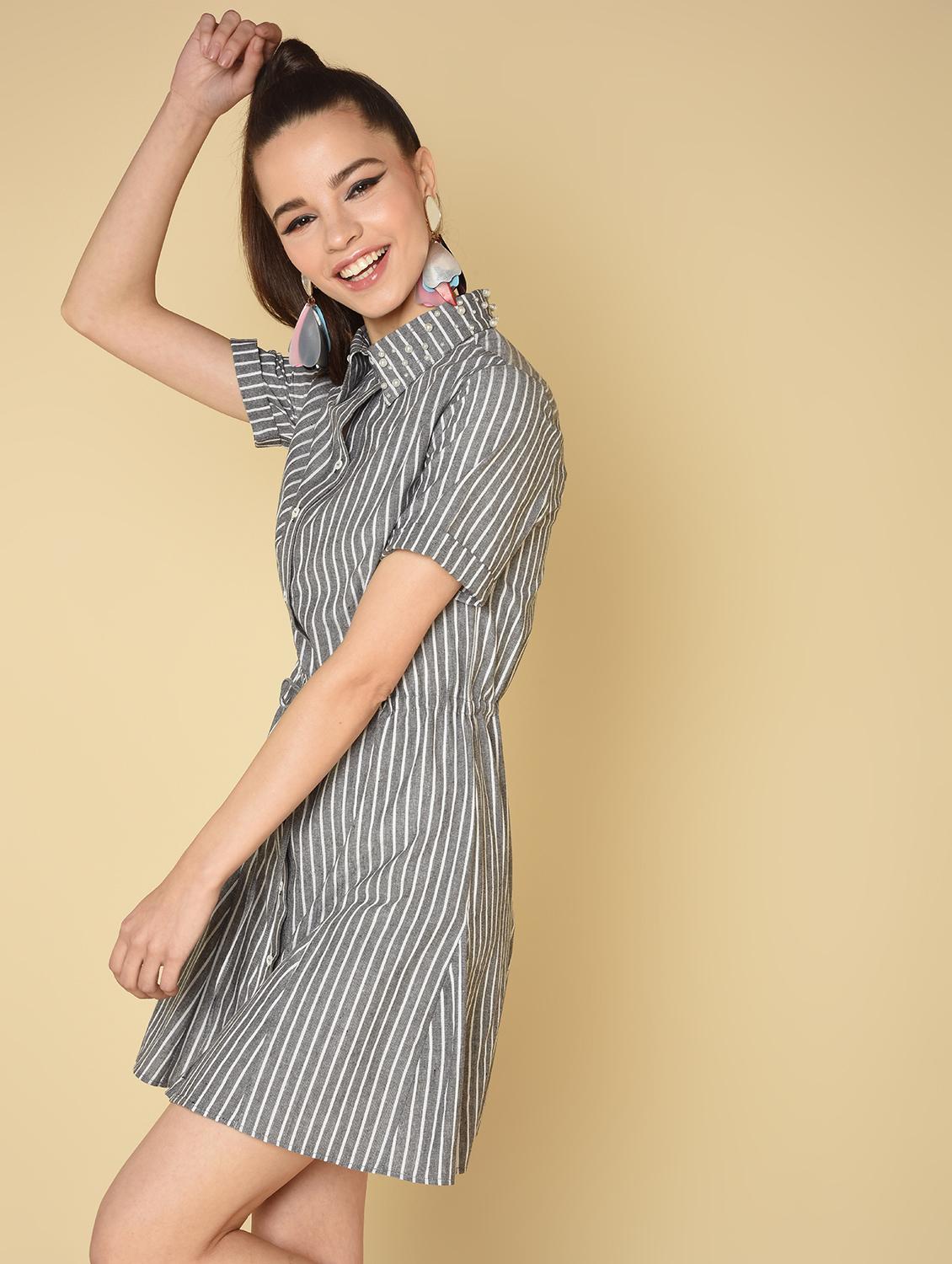 drawstring waist a-line dress - 16810930 - Zoom Image - 2