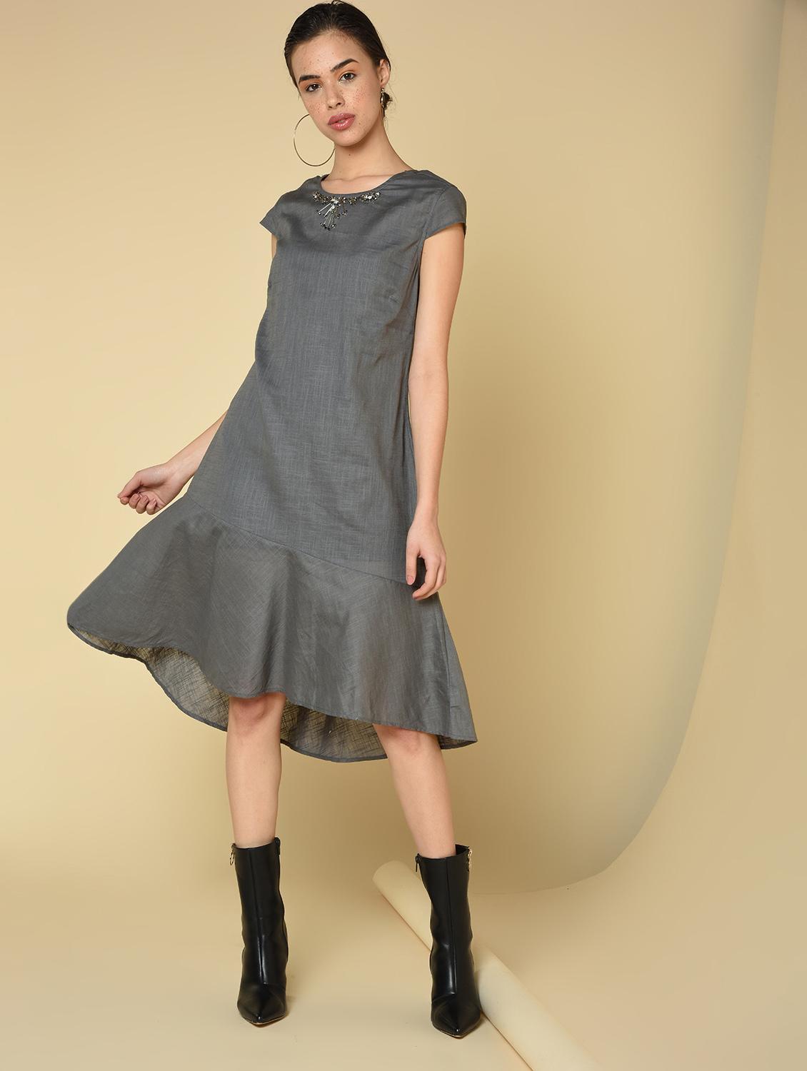 embellish detail a-line dress - 16810931 - Zoom Image - 2