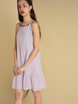 embellish cami neck striped a-line dress - 16810933 - Standard Image - 3