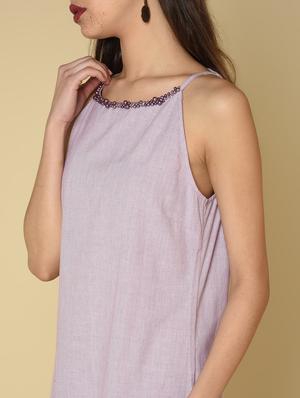 embellish cami neck striped a-line dress - 16810933 - Standard Image - 5